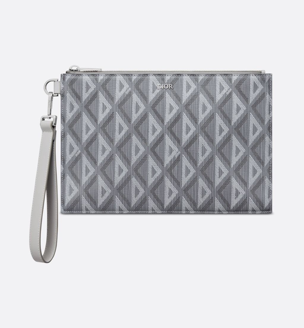 A5 Pouch Gray Diamond Canvas