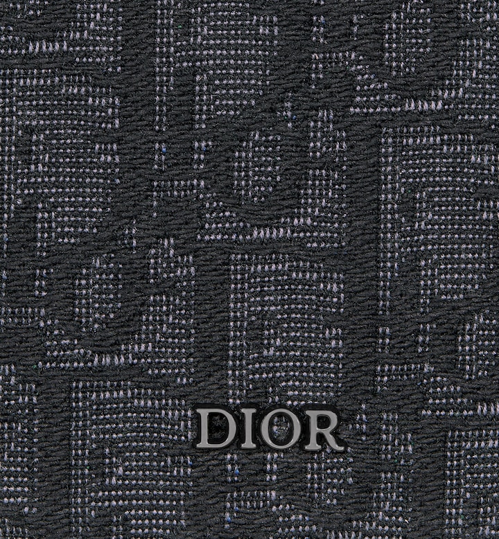 Vertical Bifold Wallet Black Oblique Jacquard