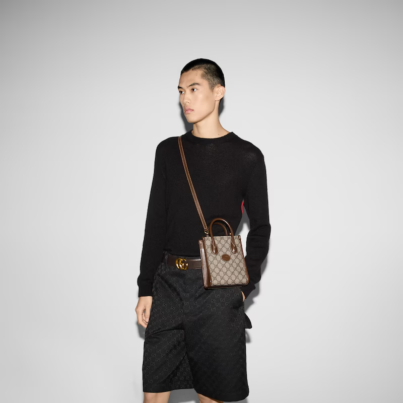 Mini tote bag with Interlocking G