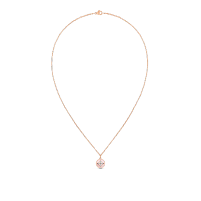 B Blossom Pendant, Pink Gold, White Gold, Pink Opal And Diamonds