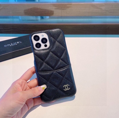 Leather diamond car line plug-in cell phone case