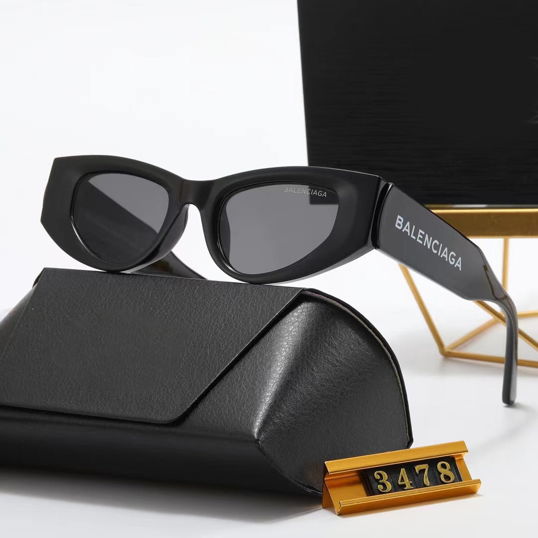 5-color fashion solid color letters LOGO temple polarized sunglasses