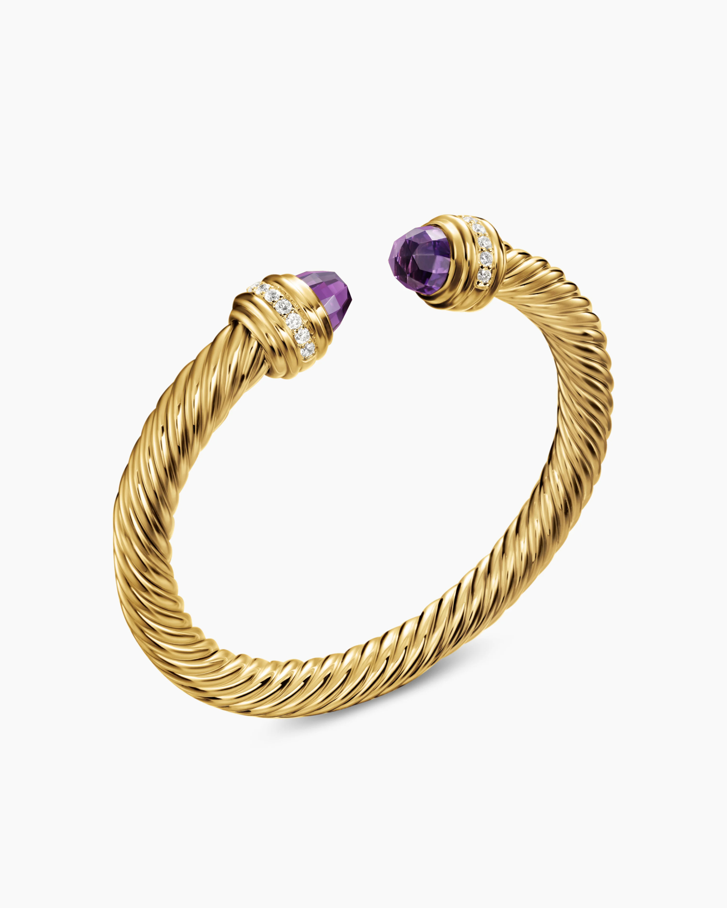 Classic Cablespira庐 Bracelet 18K Yellow Gold with Amethyst and Diamonds, 7mm