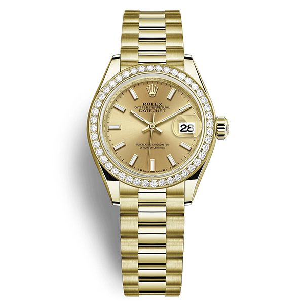 Lady-Datejust 28, 18kt Yellow Gold and diamonds, Ref# 279138RBR-0014