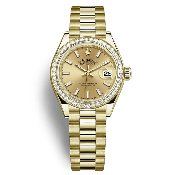 Lady-Datejust 28, 18kt Yellow Gold and diamonds, Ref# 279138RBR-0014