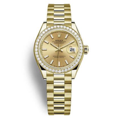 Lady-Datejust 28, 18kt Yellow Gold and diamonds, Ref# 279138RBR-0014
