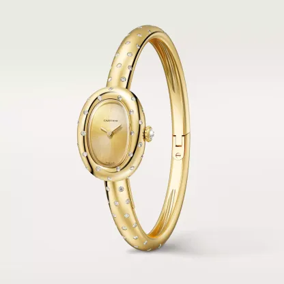 BAIGNOIRE WATCH, Mini Model With 29 Diamonds, Yellow Gold, Size 15 - 16