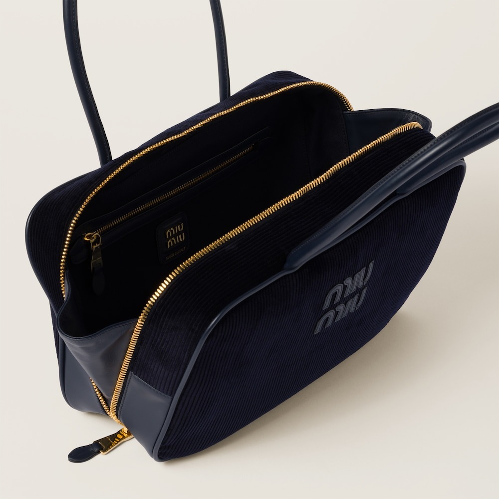 Beau corduroy top-handle bag