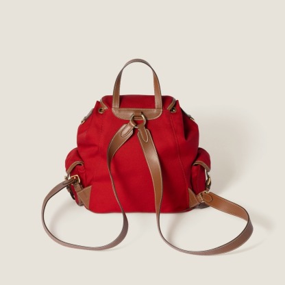 Canvas and leather backpack
