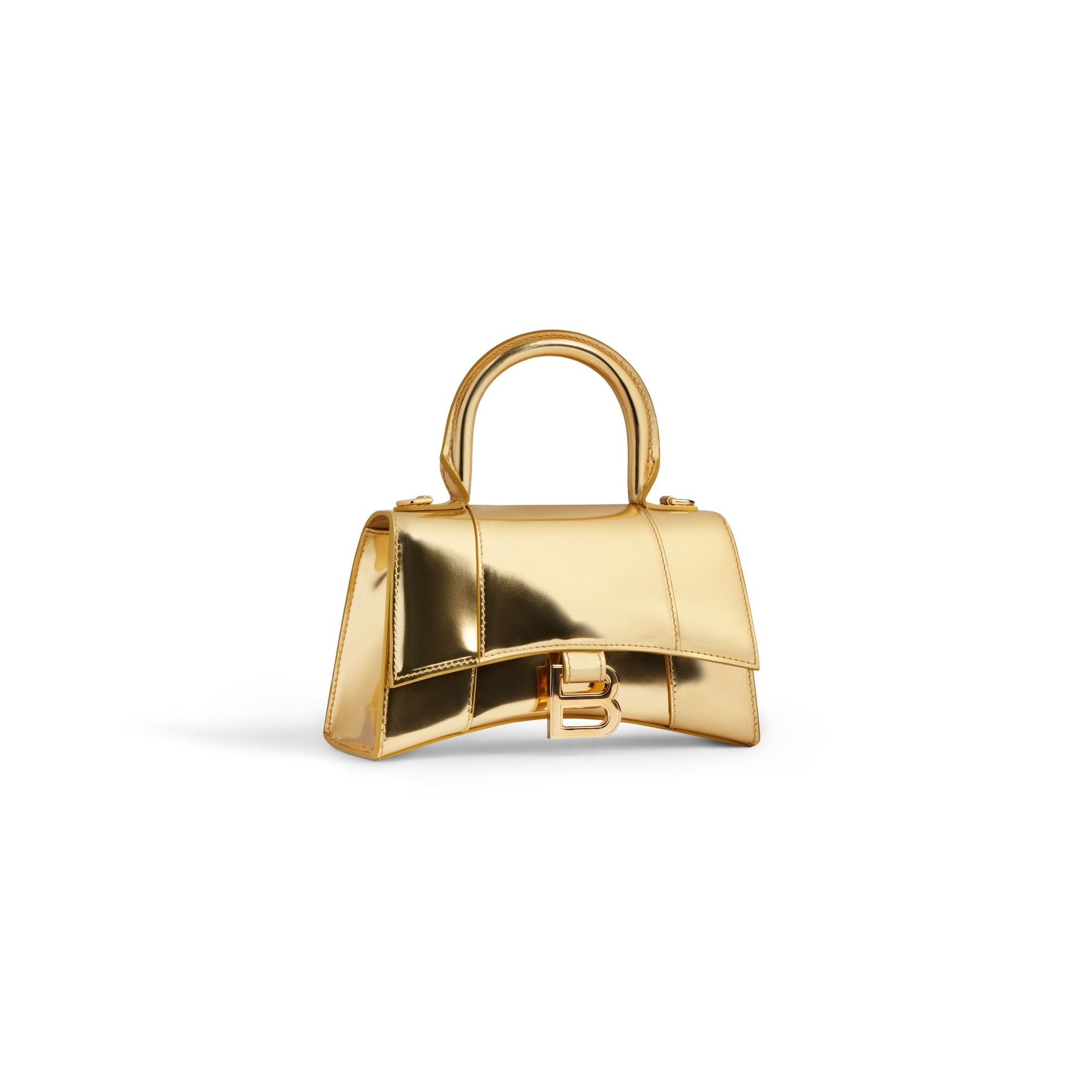 Women's Hourglass Xs Handbag Mirror Effect in Gold