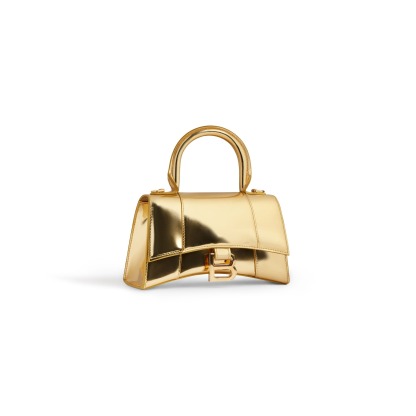 Women's Hourglass Xs Handbag Mirror Effect in Gold