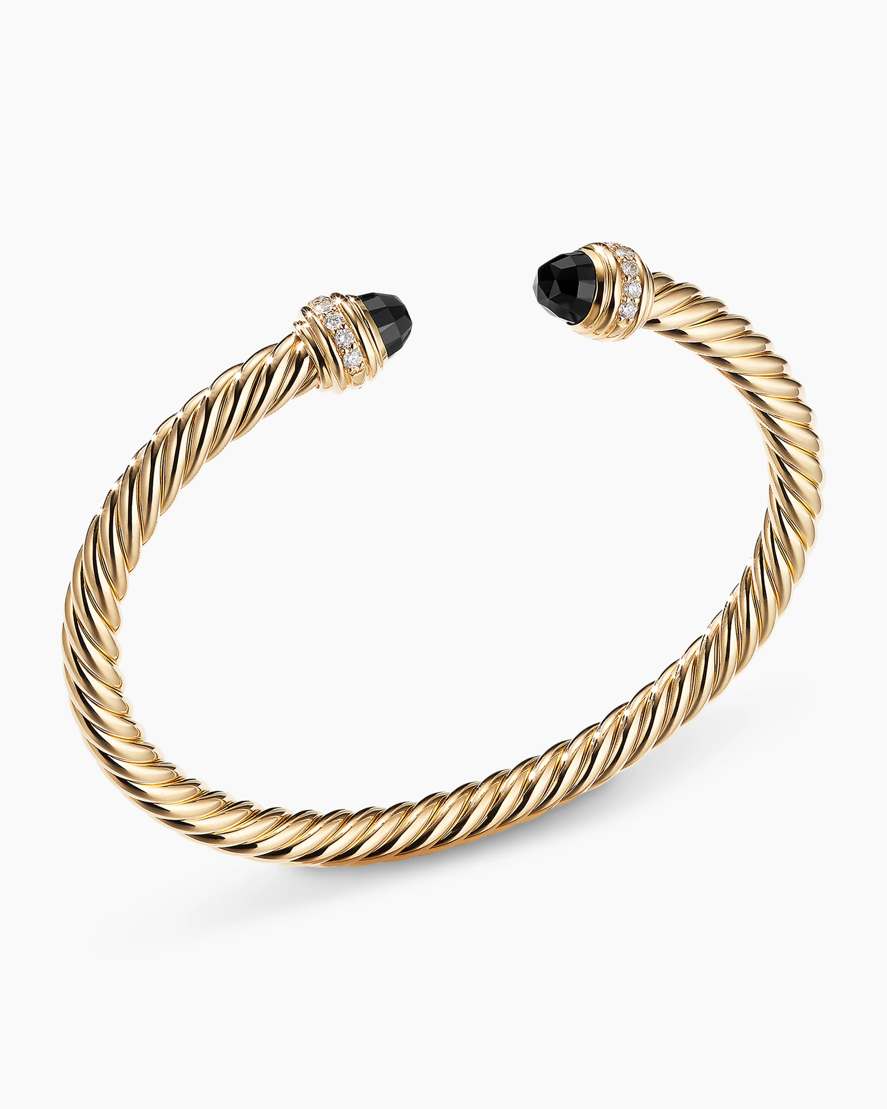 Classic Cablespira庐 Bracelet 18K Yellow Gold with Black Onyx and Diamonds, 5mm