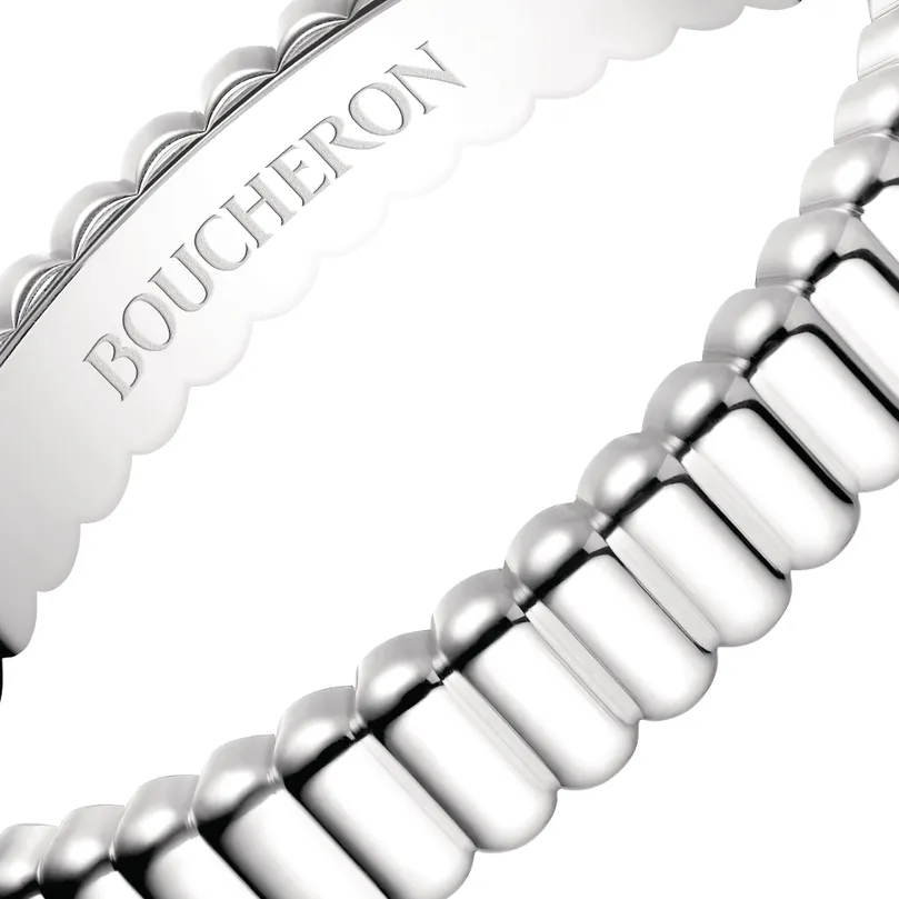 GROSGRAIN WHITE GOLD WEDDING BAND
