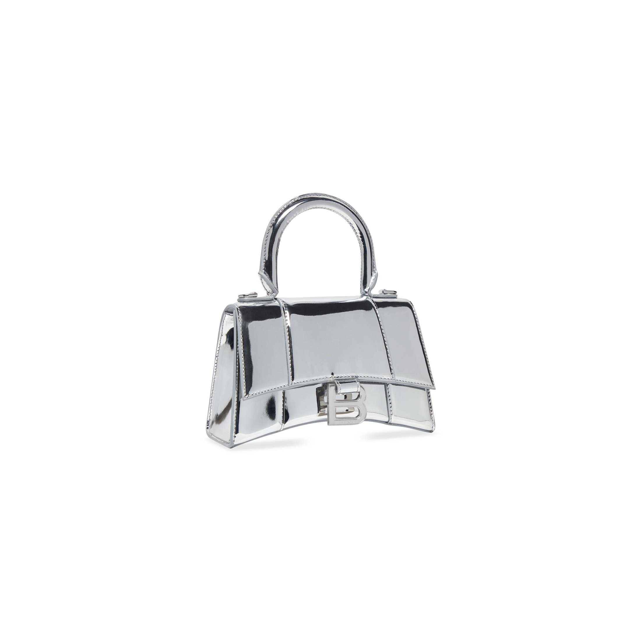 Women's Hourglass Xs Handbag Mirror Effect in Silver