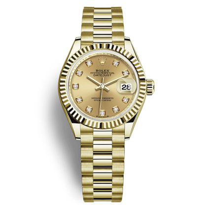 Lady-Datejust 28, 18k Yellow Gold, Ref# 279178-0017