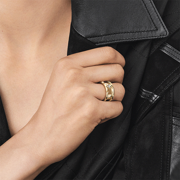 Volt One Band Ring, Yellow Gold And Diamond