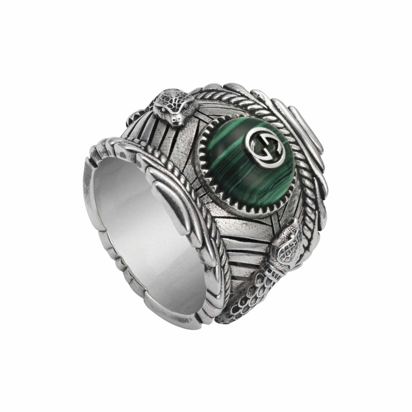 Medium Feline Head Sterling Silver Ring