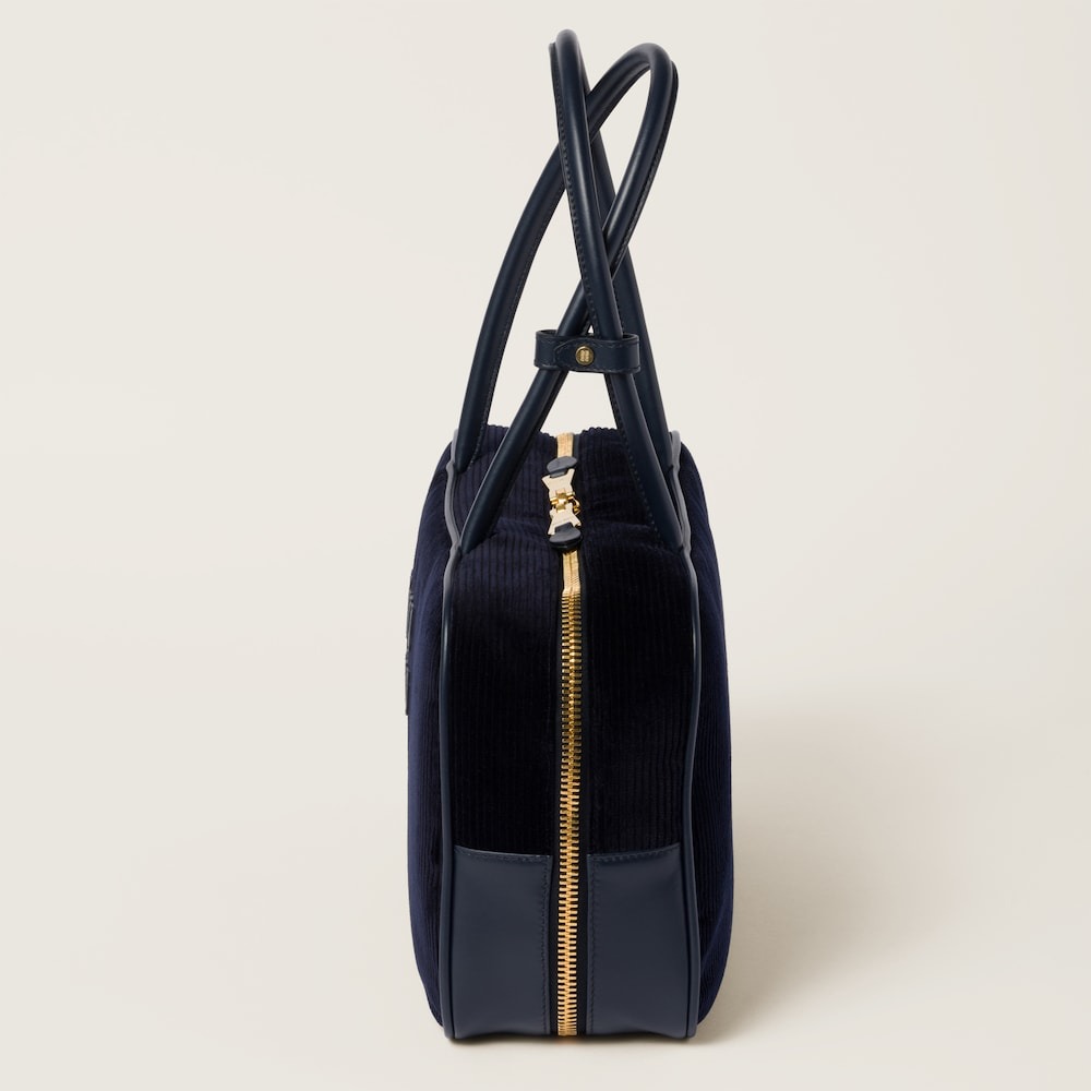 Beau corduroy top-handle bag