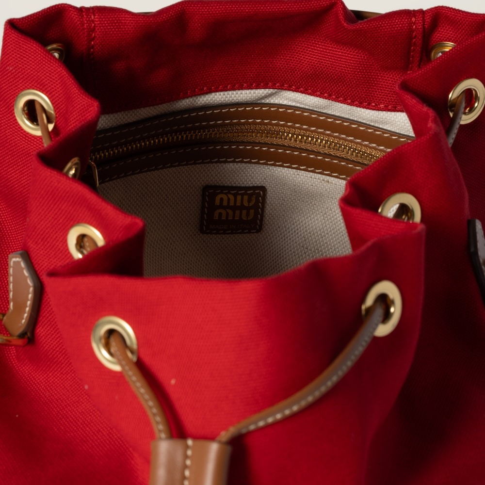 Canvas and leather backpack