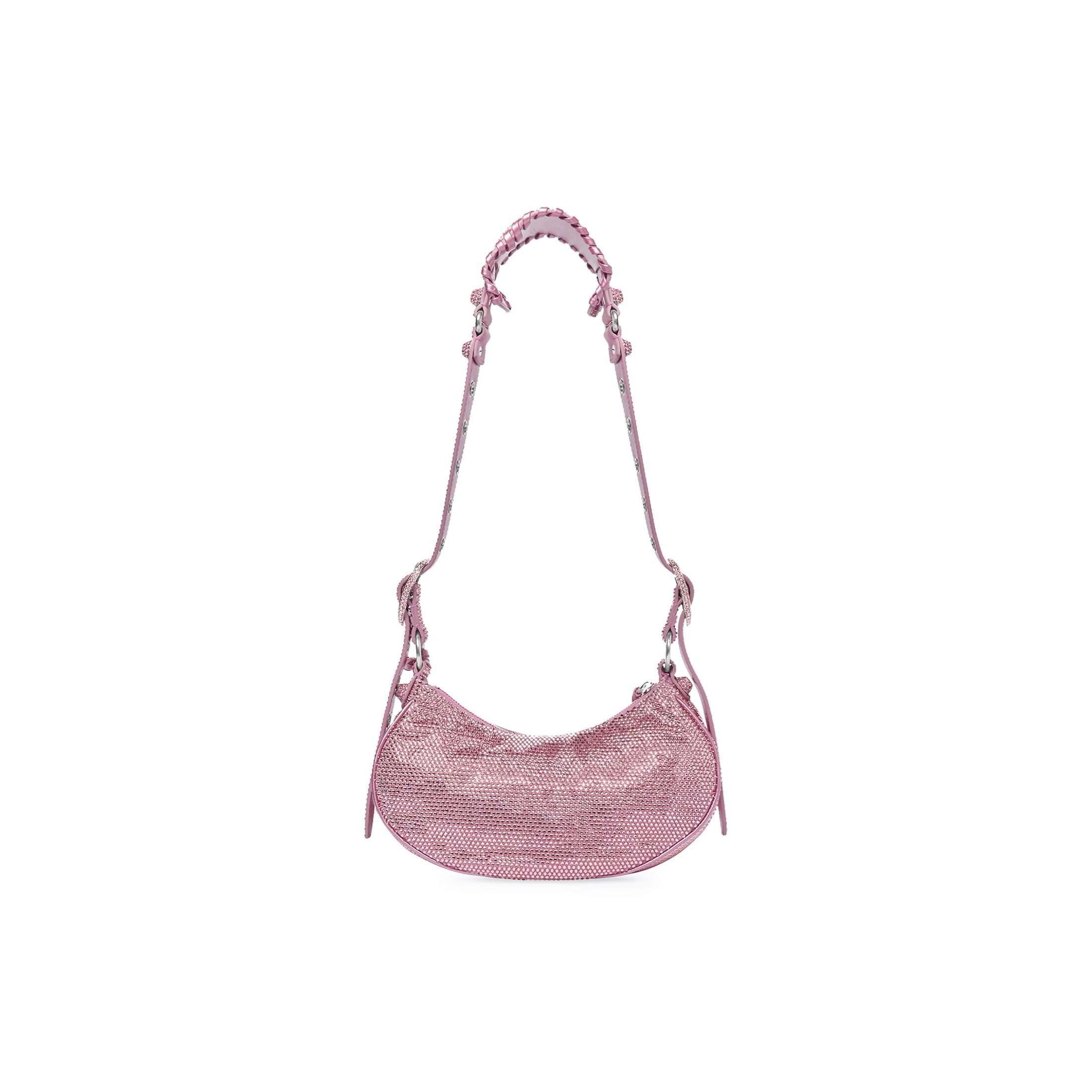 Women's Le Cagole Xs Shoulder Bag With Rhinestones in Pink