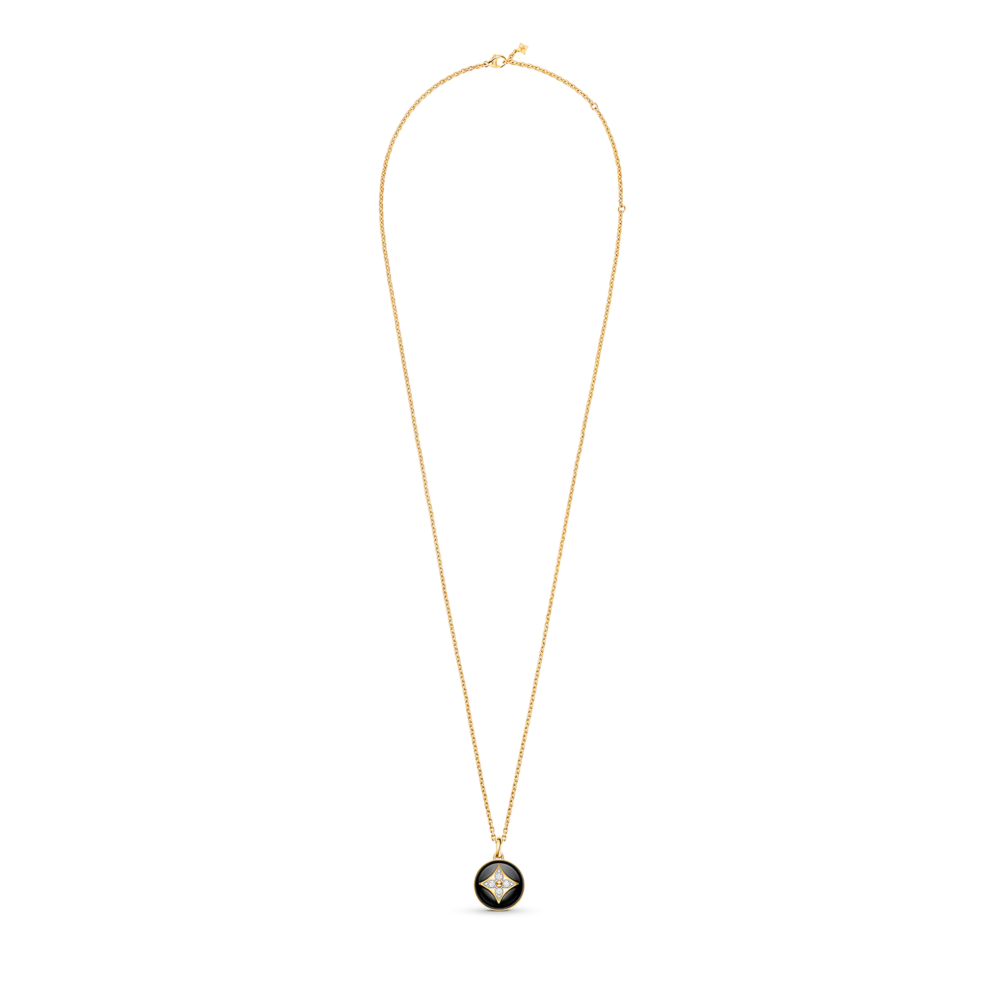 B Blossom Medallion, Yellow Gold, White Gold, Onyx And Diamonds
