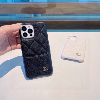 Leather diamond car line plug-in cell phone case