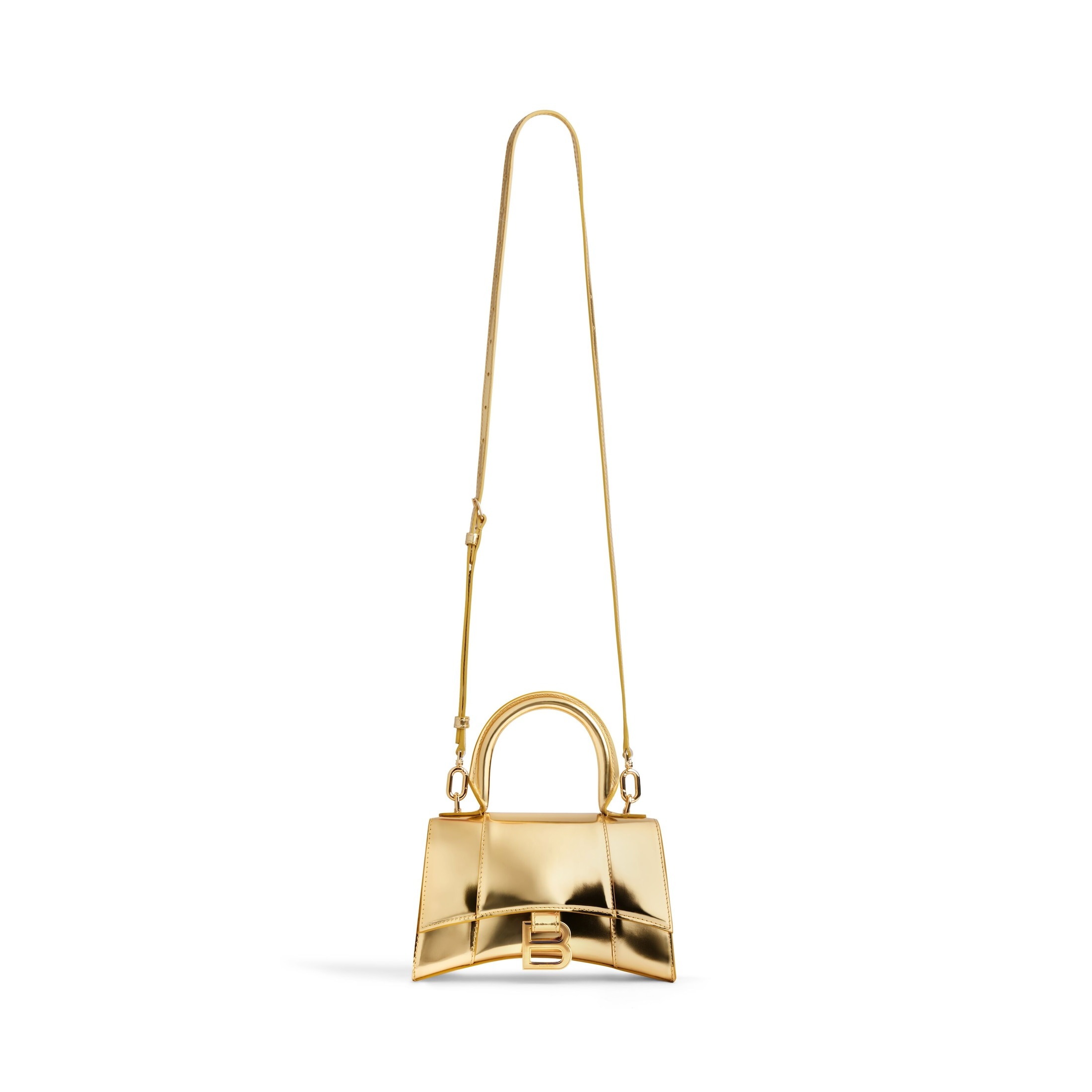 Women's Hourglass Xs Handbag Mirror Effect in Gold