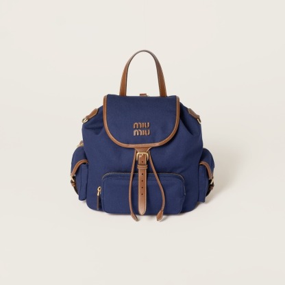 Canvas and leather backpack