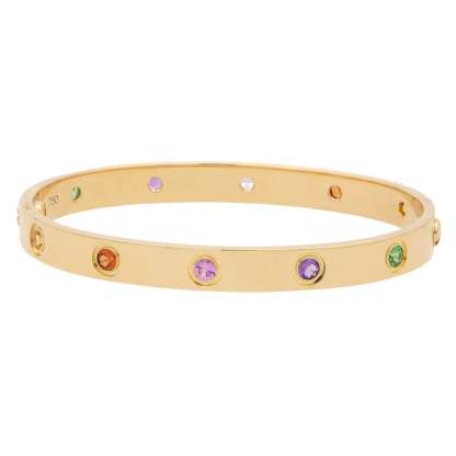 Vintage Carthttier Multi Gem Love Bracelet in 18k Yellow Gold