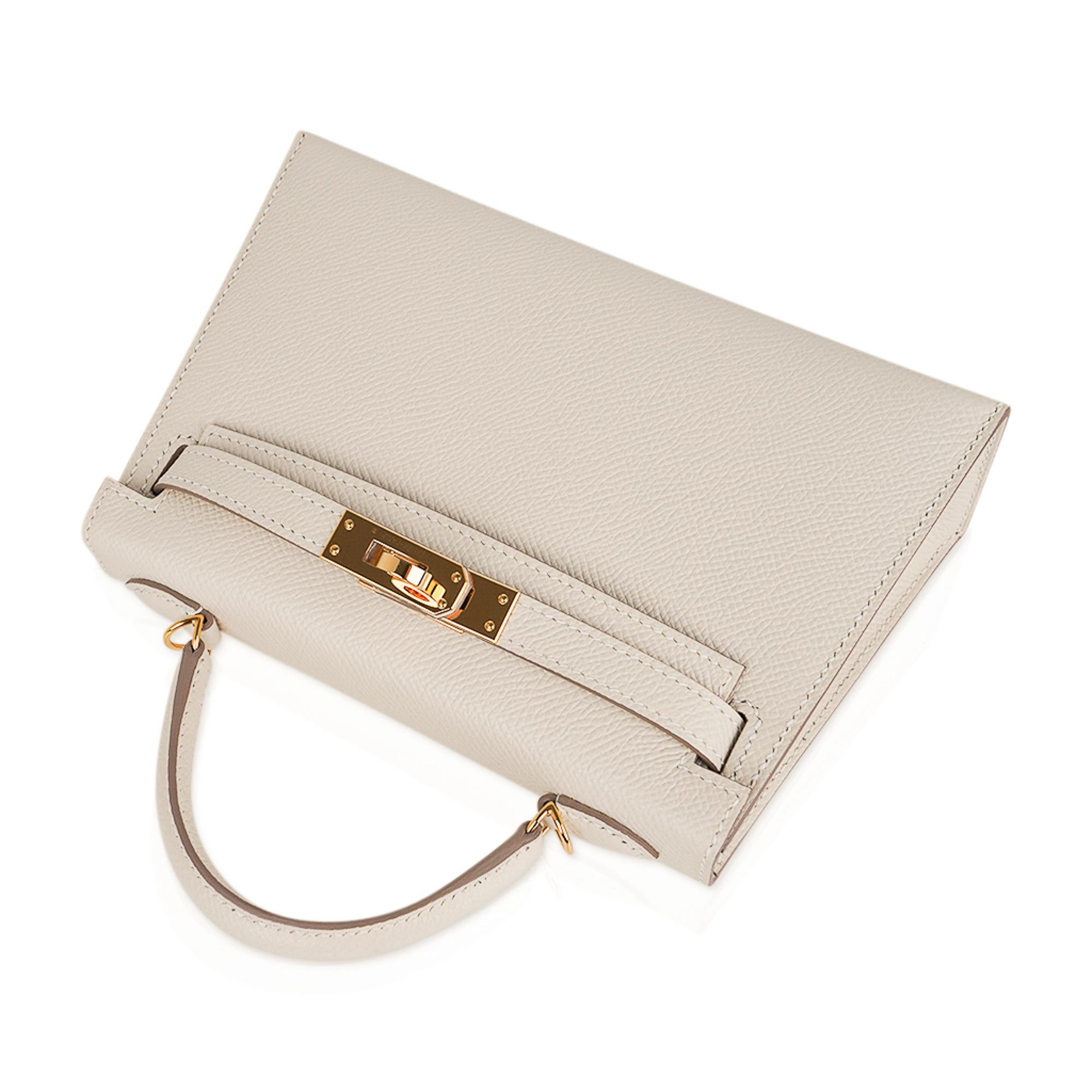 Hermes Kelly 18 Mini Sellier Bag Craie Epsom Leather Gold Hardware