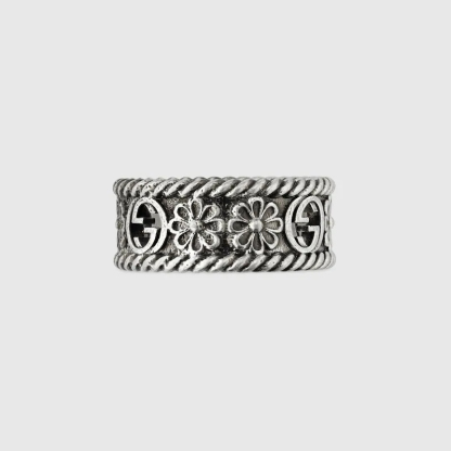 GUCCI INTERLOCKING SILVER RING
