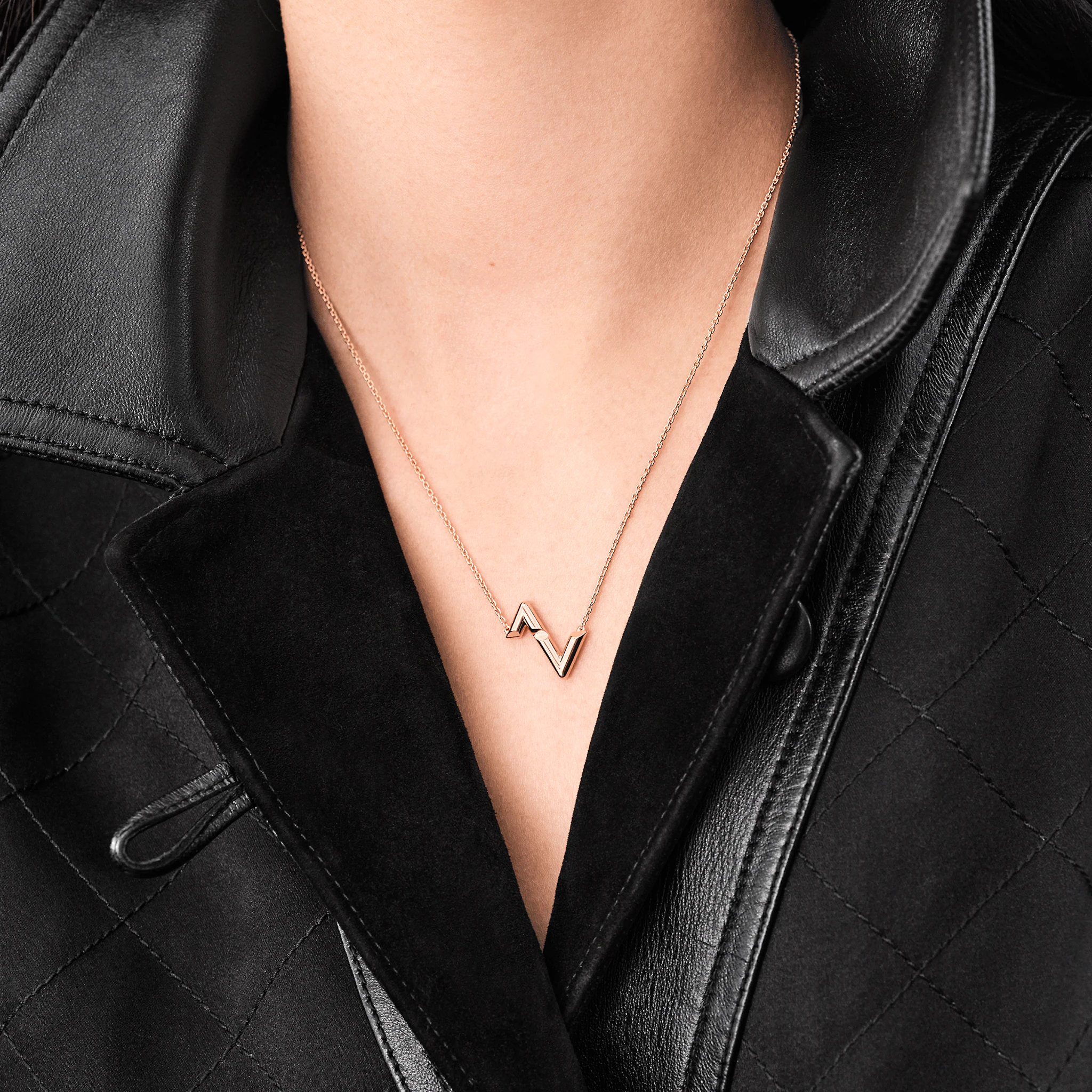 Volt Upside Down Pendant, Pink Gold