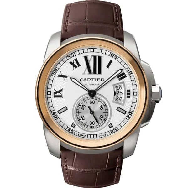CALIBRE DE CARTIER ROSE GOLD AND STAINLESS STEEL AUTOMATIC