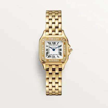 3‑Piece Cartier Stack –Panthère, Yellow Gold, Diamonds