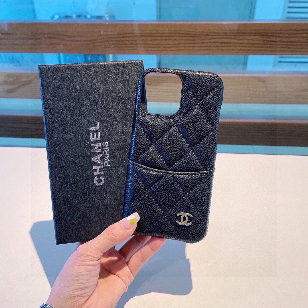 Leather diamond car line plug-in cell phone case