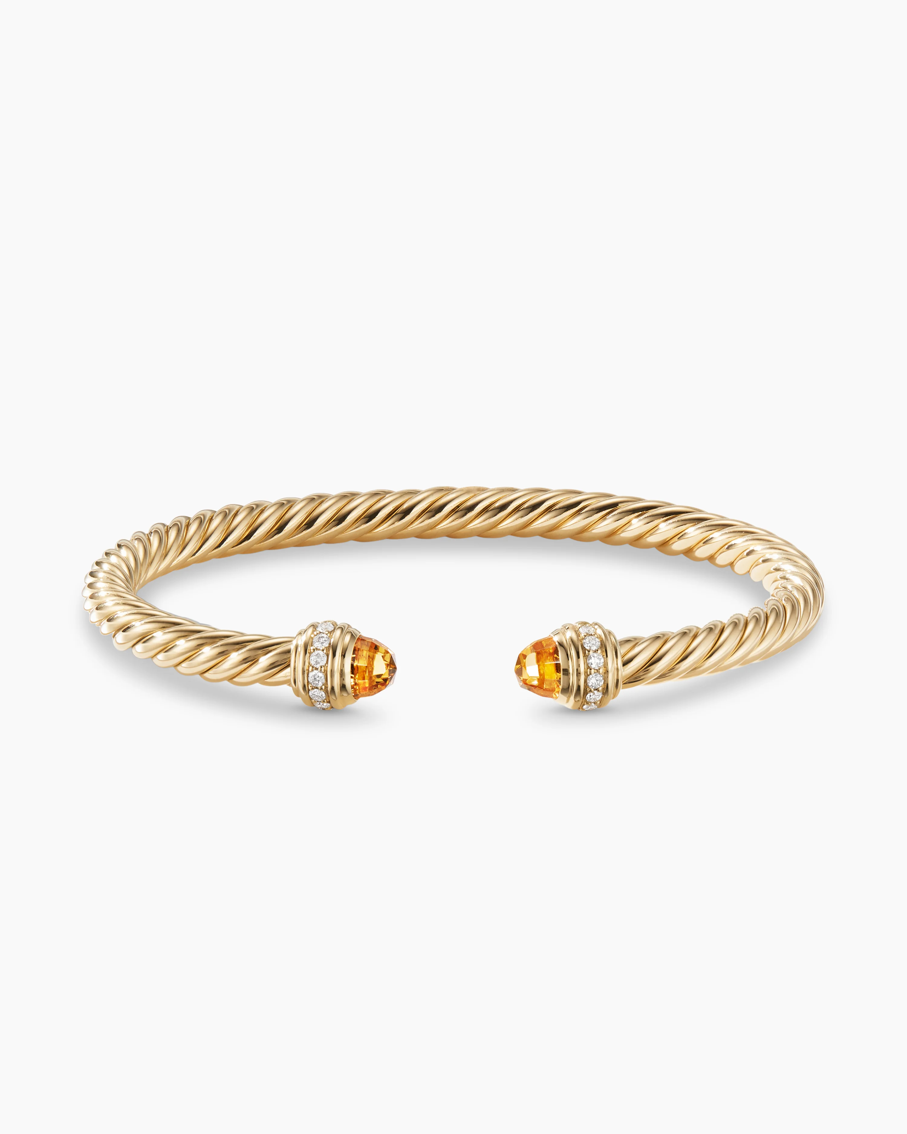 Classic Cablespira庐 Bracelet 18K Yellow Gold with Citrine and Diamonds, 5mm