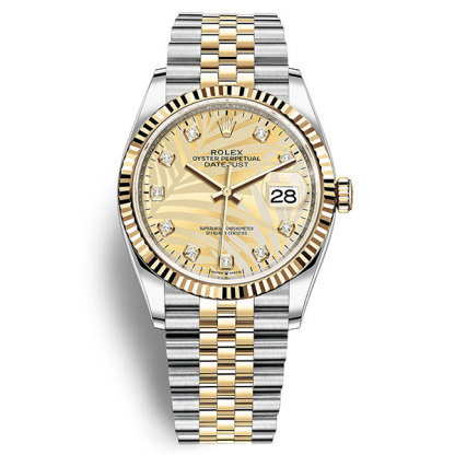 Datejust 36 Gold Palm Dial Jubilee