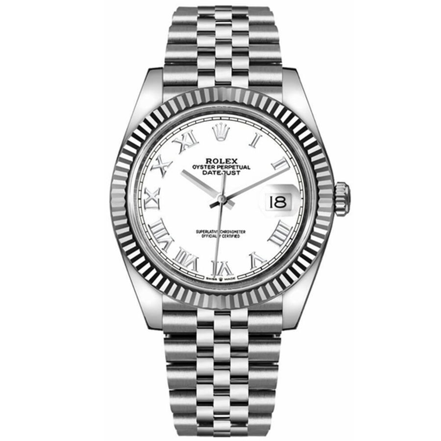 Datejust 41 White Roman Numeral Dial Men's Watch