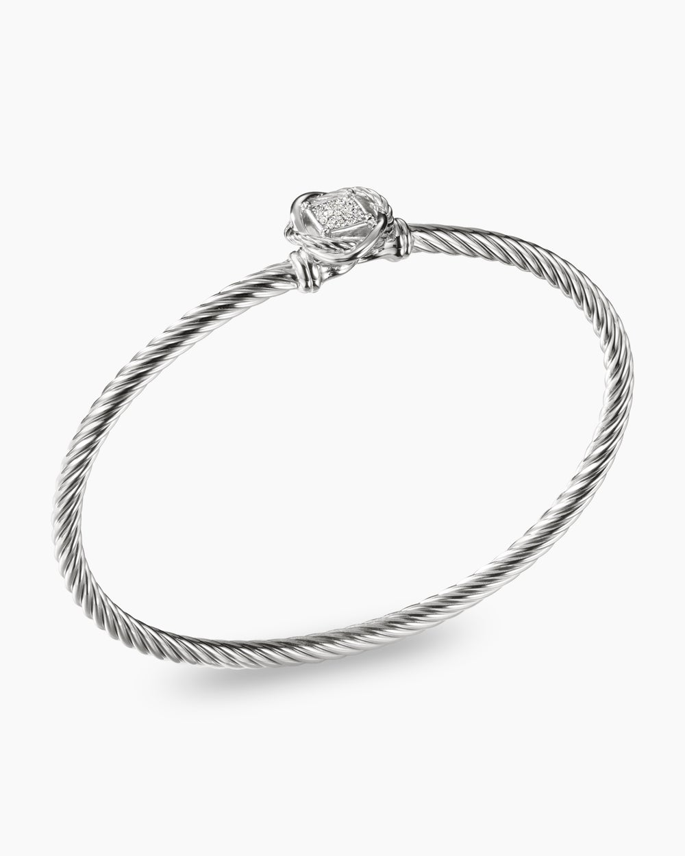 Infinity Bracelet Sterling Silver with Diamonds, 3mm