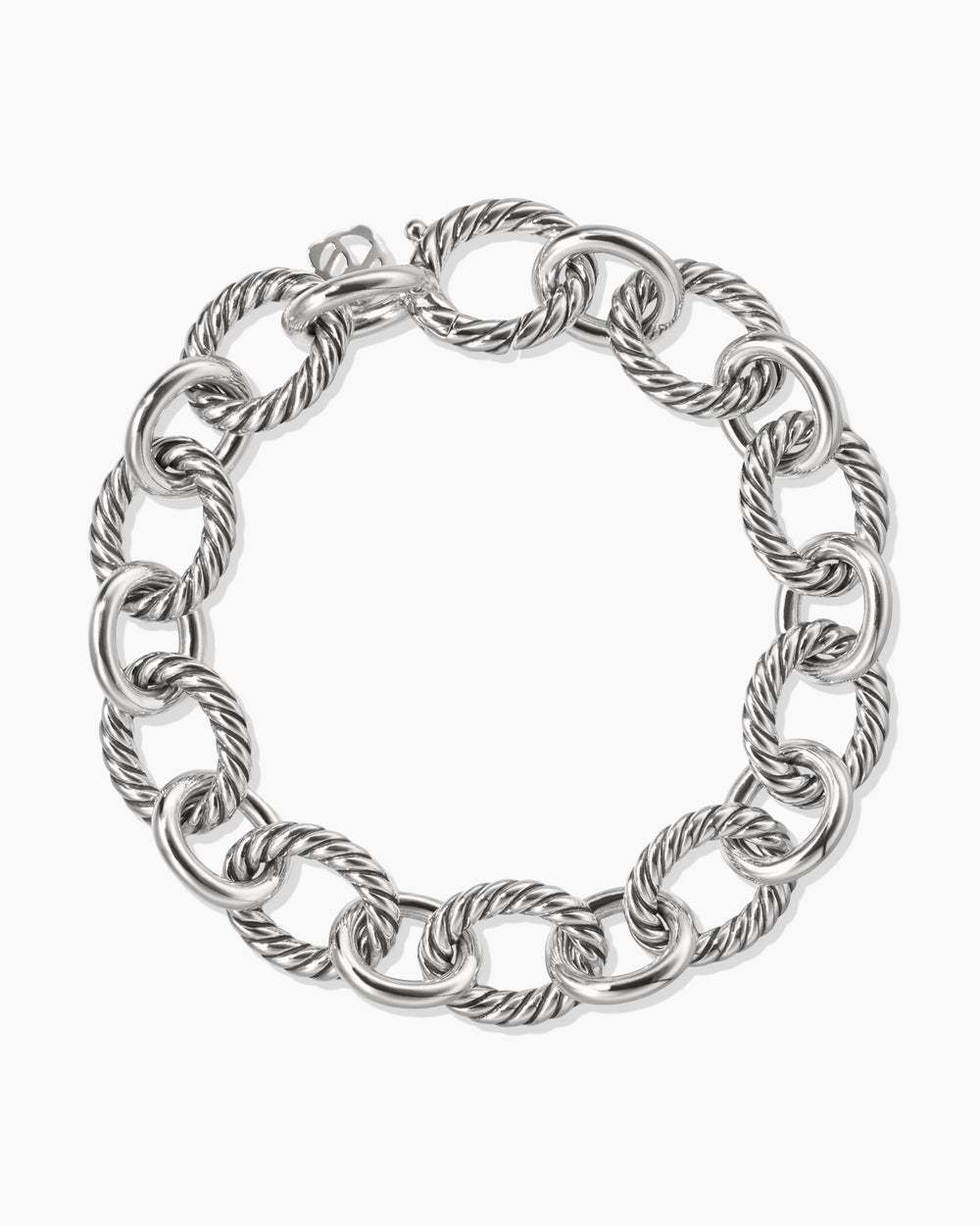 Oval Link Chain Bracelet Sterling Silver, 12mm