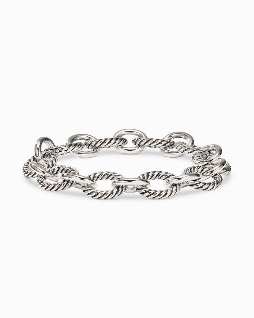 Oval Link Chain Bracelet Sterling Silver, 12mm