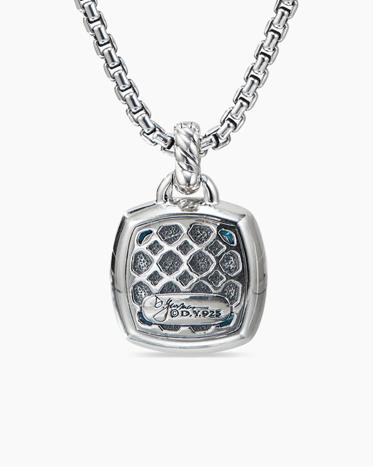 Albion庐 Pendant Sterling Silver with Black Orchid and Diamonds, 14mm