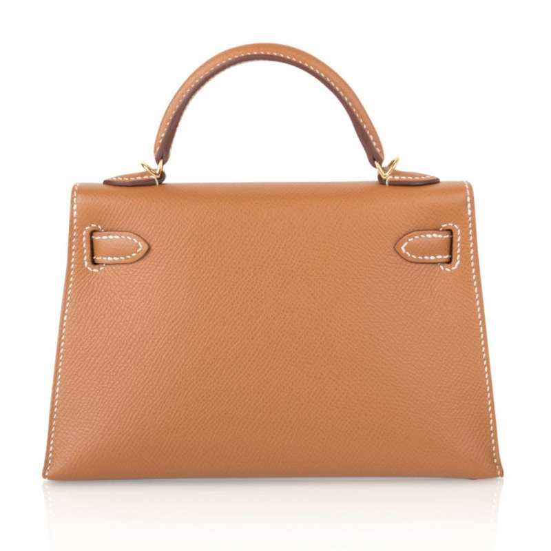 Mini Kelly 20 Bag Sellier Gold Epsom with Gold Hardware