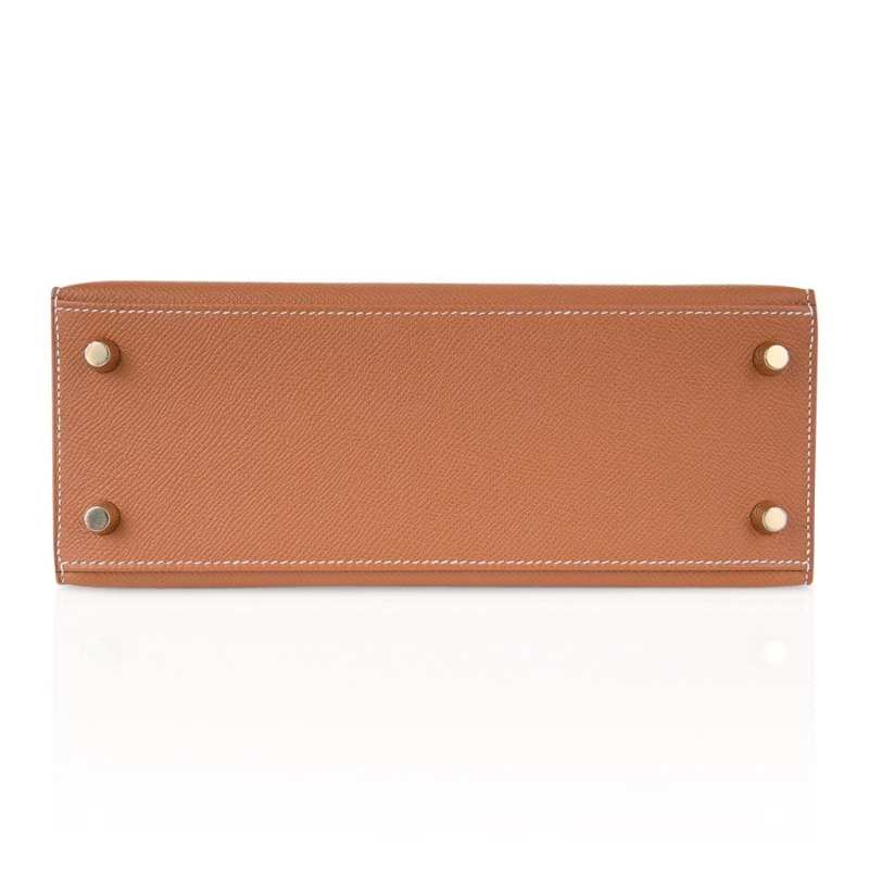 Kelly 25 Sellier Bag Gold Epsom Leather with Gold Hardware