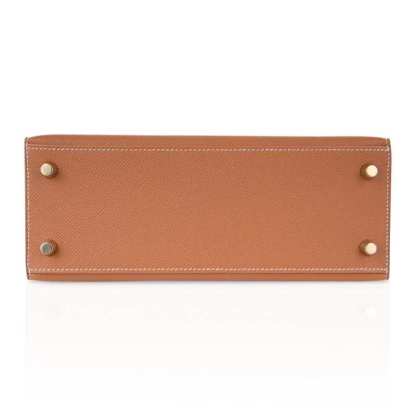 Kelly 25 Sellier Bag Gold Epsom Leather with Gold Hardware