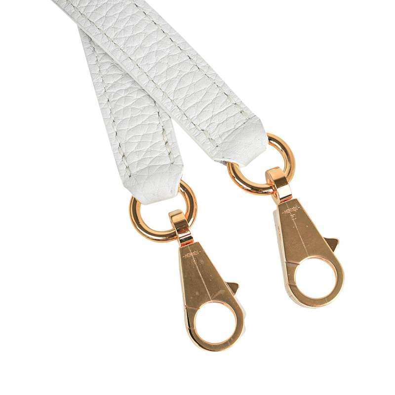 Kelly 28 Retourne Bag White Clemence Leather with Gold Hardware