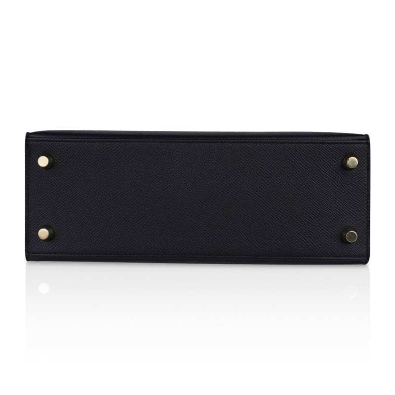 Kelly Sellier 25 Bag Black Epsom Gold Hardware New