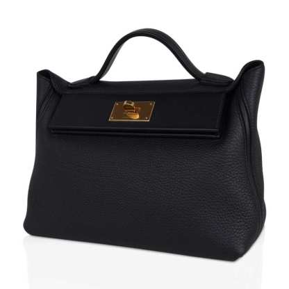 24/24 29 Bag Black Clemence / Swift Gold Hardware