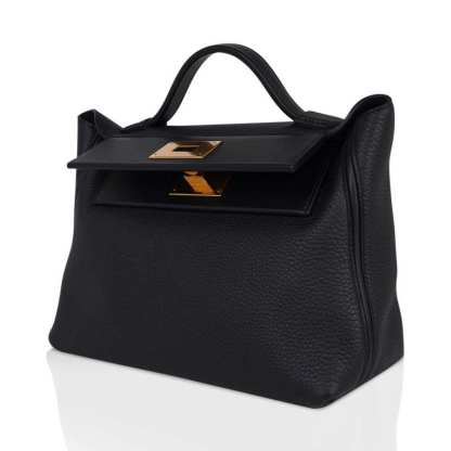 24/24 29 Bag Black Clemence / Swift Gold Hardware