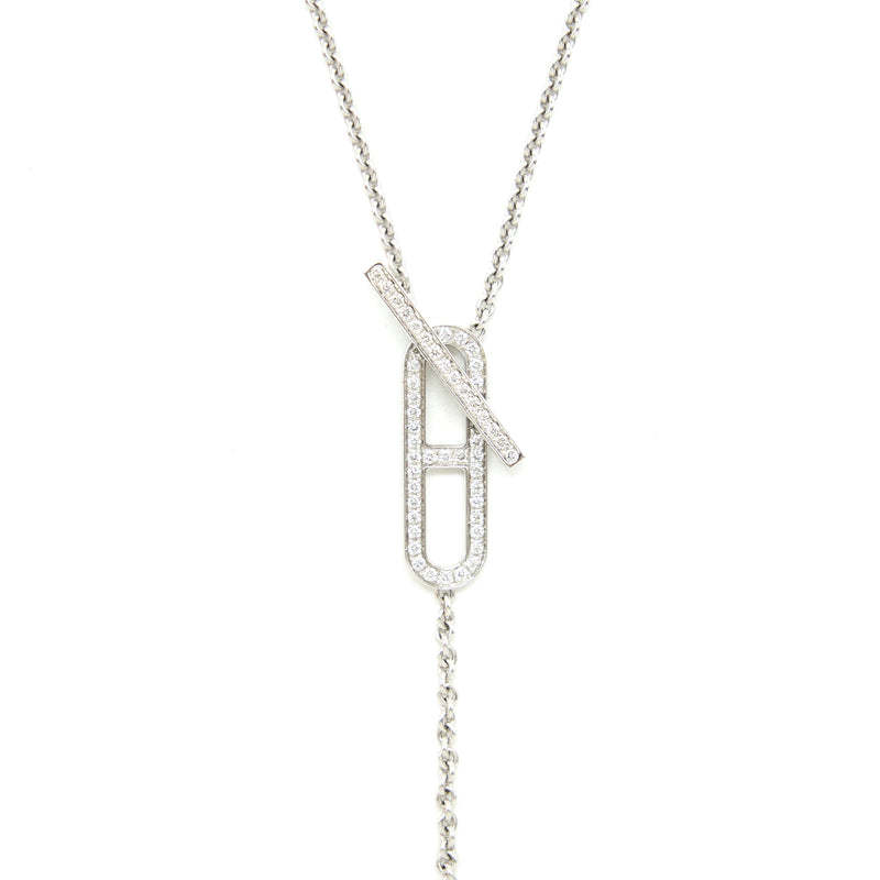 EVER CHAIN D'ANCRE NECKLACE, SMALL MODEL, 18K WHITE GOLD WITH DIMOND